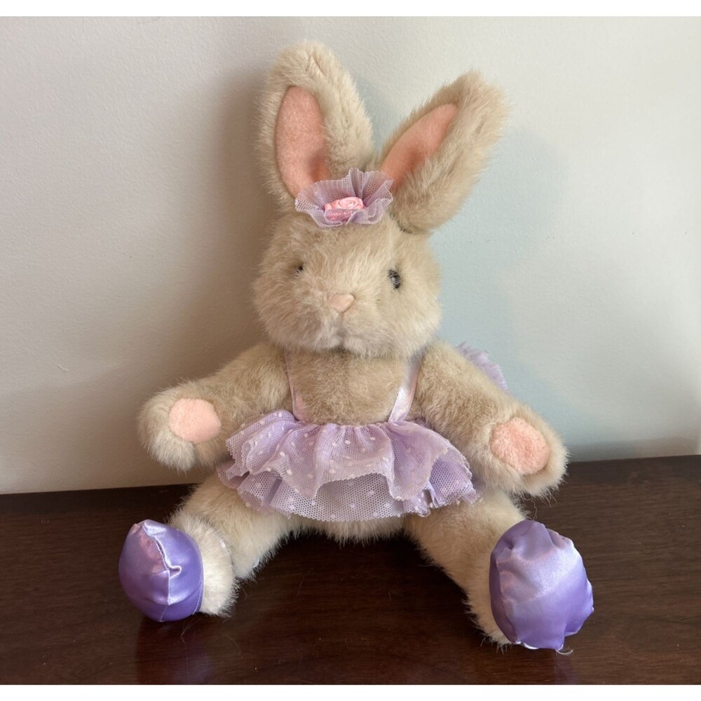 Russ Glimmers Ballerina Bunny Rabbit Plush Purple Ballet Skirt Tutu 12"